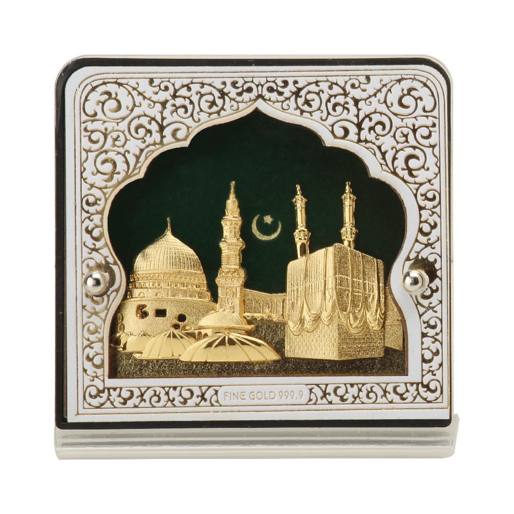 AR-TT-786 : 3D Solid Table top White Mecca and Madina