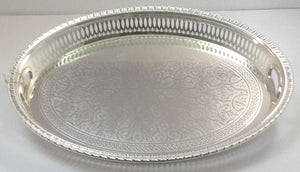SAH 2010  -  Oval Shaped Silver Color Designer Tray