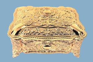 SFP-88162MG : Rectangle shape 24K Gold Plated Designer Jewelry Box