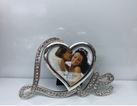 SAT-PF 10466 - Silver Plated Photo Frame With Austrian Crystals