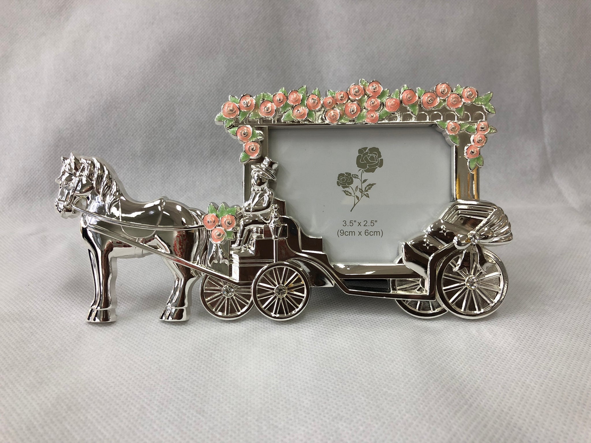SAT-PF 10659 - Silver Plated Photo Frame -Horse Carriage