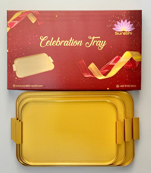 SKY TP02 -  Andoised Gold Celebration Trays Medium Size - Tirupputu Thattu